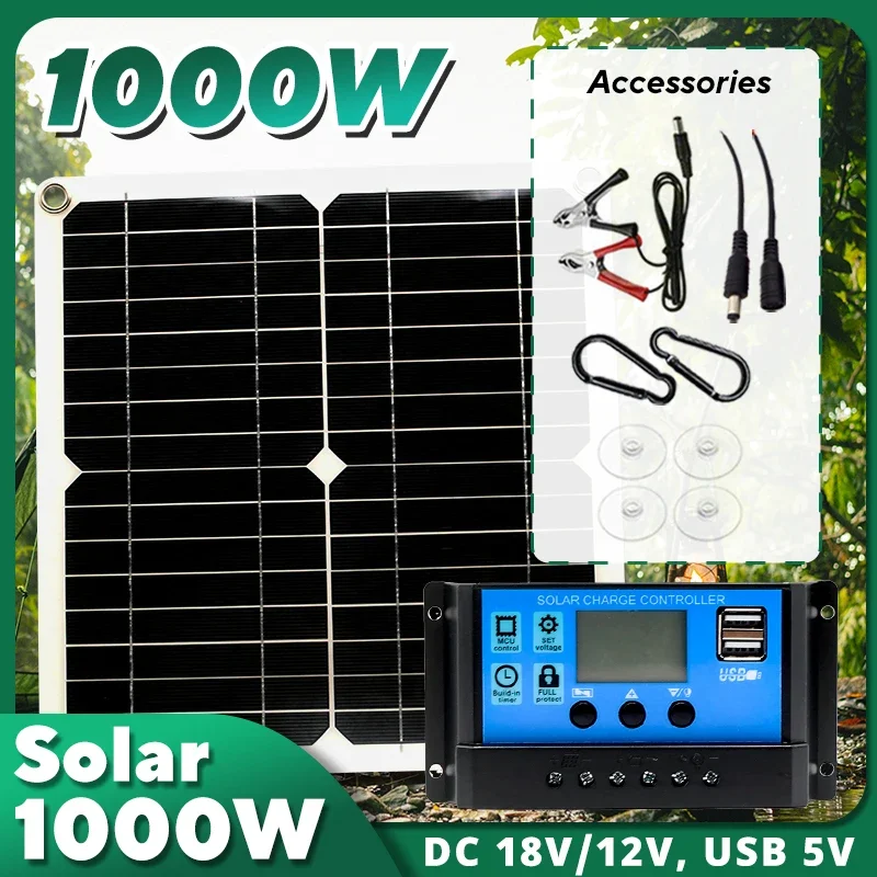 Kit de Panel Solar de 1000W, C - Usb Charger Dynamo reseña y precio